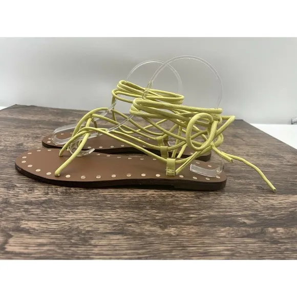 NWOB Free People Benji Wrap Sandals Size 40 US 10 Leather Lace Up Sandals