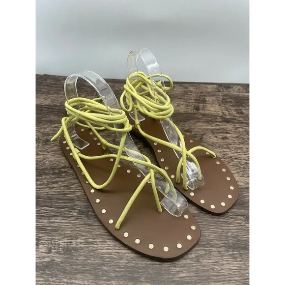 NWOB Free People Benji Wrap Sandals Size 40 US 10 Leather Lace Up Sandals