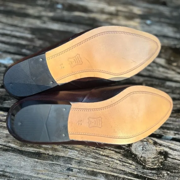 NWOB Giorgio Brutini Men's Genuine Kidskin Wine Slip On Dress Loafers Size 12