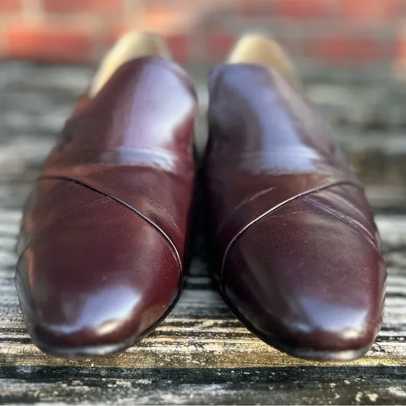 NWOB Giorgio Brutini Men's Genuine Kidskin Wine Slip On Dress Loafers Size 12