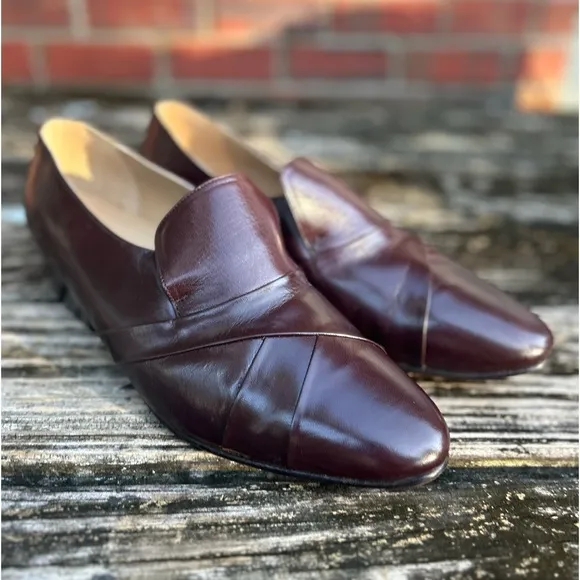 NWOB Giorgio Brutini Men's Genuine Kidskin Wine Slip On Dress Loafers Size 12