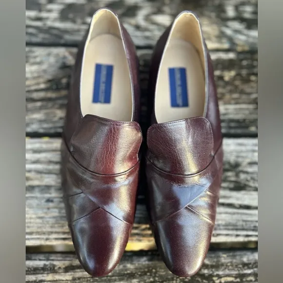 NWOB Giorgio Brutini Men's Genuine Kidskin Wine Slip On Dress Loafers Size 12