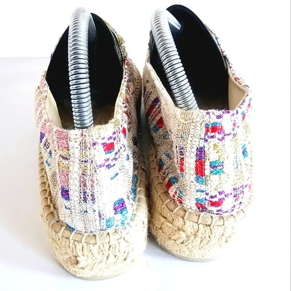NWOB Manebí Jute Metallic Thread Platform Espadrilles Women's Size 41