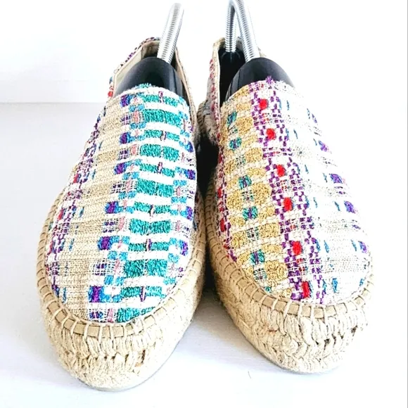 NWOB Manebí Jute Metallic Thread Platform Espadrilles Women's Size 41