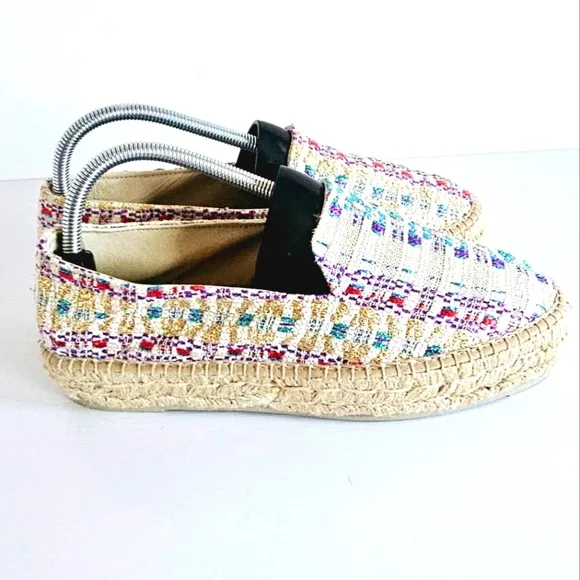NWOB Manebí Jute Metallic Thread Platform Espadrilles Women's Size 41
