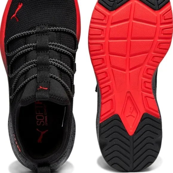 NWOB Puma Black Sneakers with Red Accents