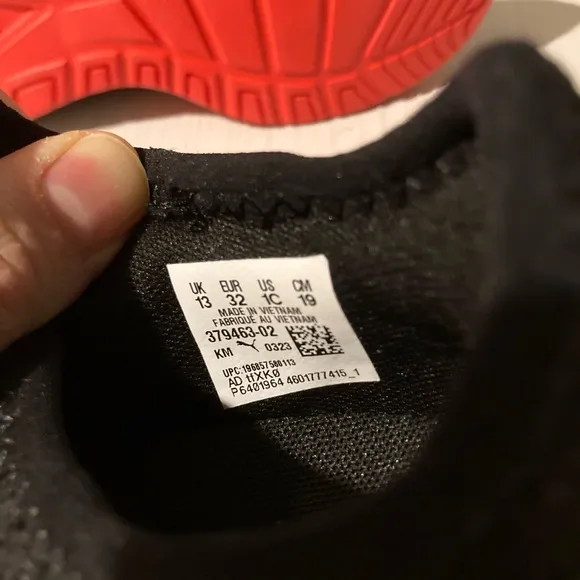 NWOB Puma Black Sneakers with Red Accents