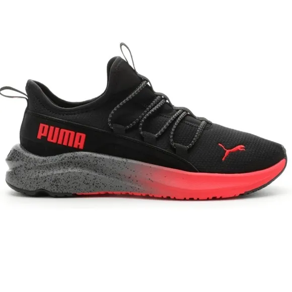 NWOB Puma Black Sneakers with Red Accents