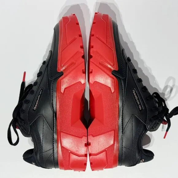 NWOB Reebok Cardi B Club C Black Red Leather Chunky Sneakers Women's Size 8.5