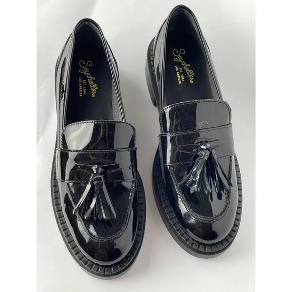 NWOB Seychelles Women's Patent Leather Tassel Loafers - Black - Size 9
