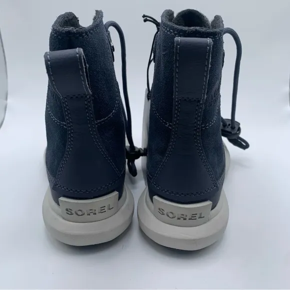 NWOB Sorel Kids Explorer Cozy toddler blue &amp; grey snow boots size 8 NEW 1083