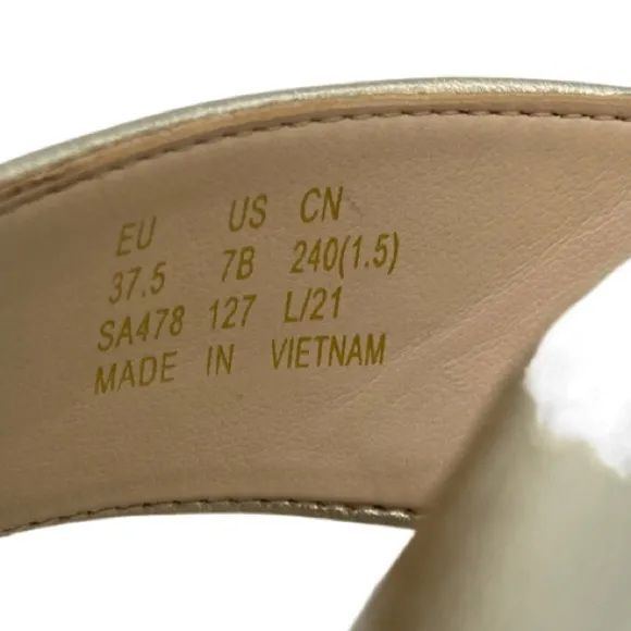 NWOB Stuart Weitzman Gold Roza Lift Slide Sandals