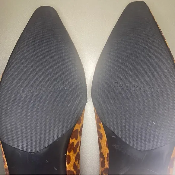 NWOB Talbots Leopard Print Calf Hair Pointed Toe Loafers - Size 7B