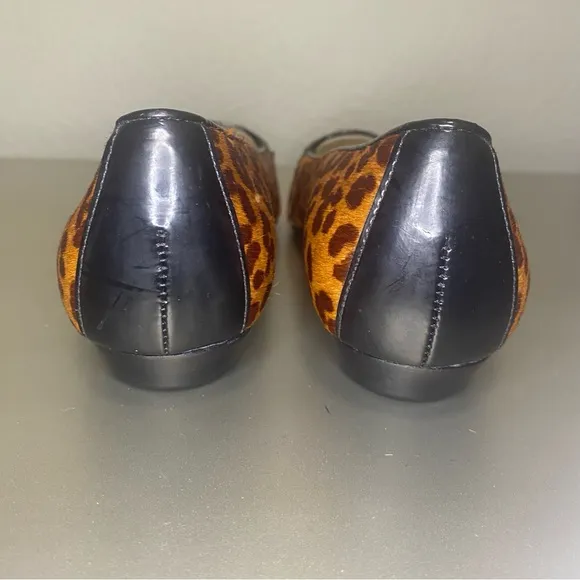 NWOB Talbots Leopard Print Calf Hair Pointed Toe Loafers - Size 7B