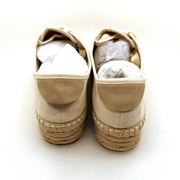 NWOB Tory Burch Seaside Oxford Espadrilles Shoes Vintage Cream Sz 7
