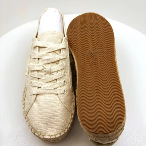 NWOB Tory Burch Seaside Oxford Espadrilles Shoes Vintage Cream Sz 7