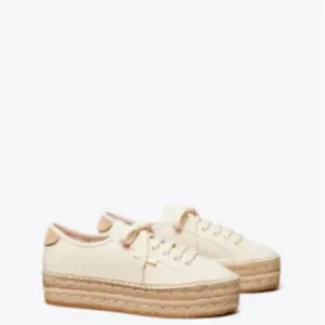 NWOB Tory Burch Seaside Oxford Espadrilles Shoes Vintage Cream Sz 7