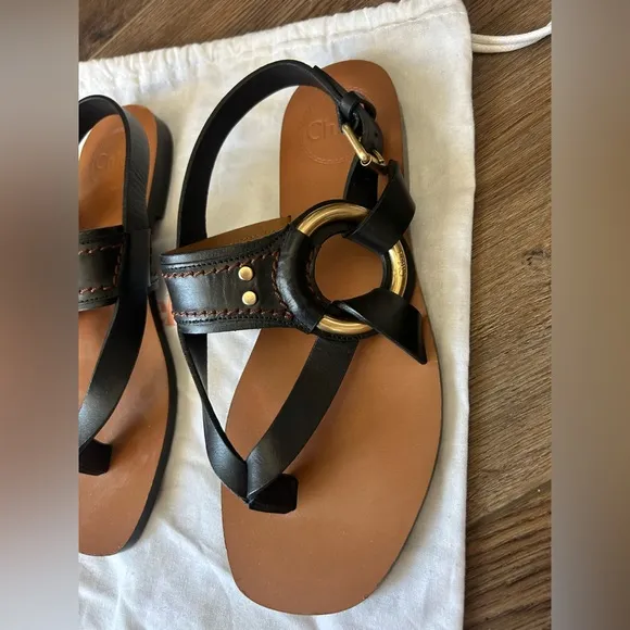 NWOT, Chloe Demi flat sling back thong sandals, 36 (5/6)