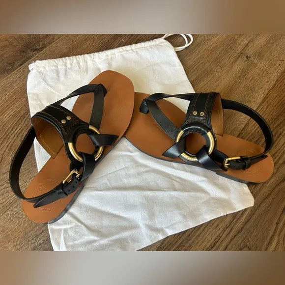 NWOT, Chloe Demi flat sling back thong sandals, 36 (5/6)