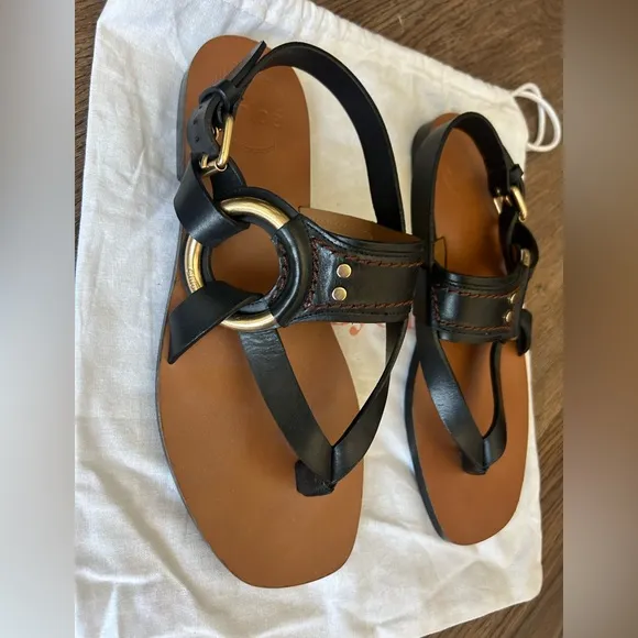 NWOT, Chloe Demi flat sling back thong sandals, 36 (5/6)