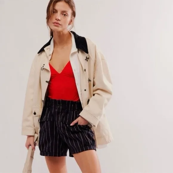 NWOT Free People Effie Striped Shorts - XS