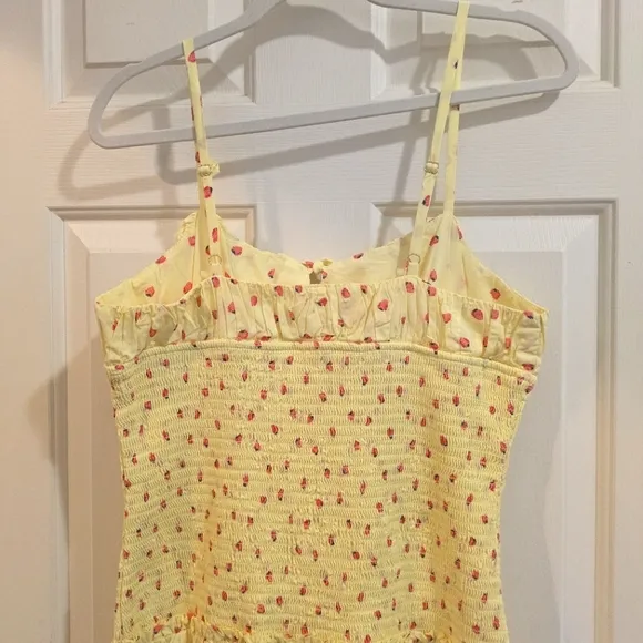 NWOT Free People Lavender🪻Haze Smocked Midi Dress In Strawberry 🍓 Combo, M