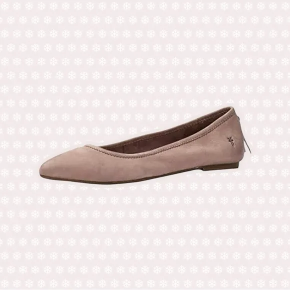 NWOT Frye ‘Regina’ Leather Pointed-Toe Ballet Flats in Blush Pink Size 5.5