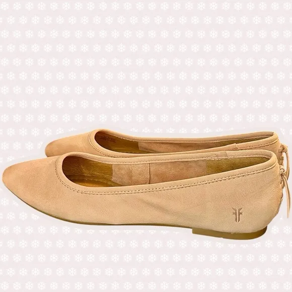 NWOT Frye ‘Regina’ Leather Pointed-Toe Ballet Flats in Blush Pink Size 5.5