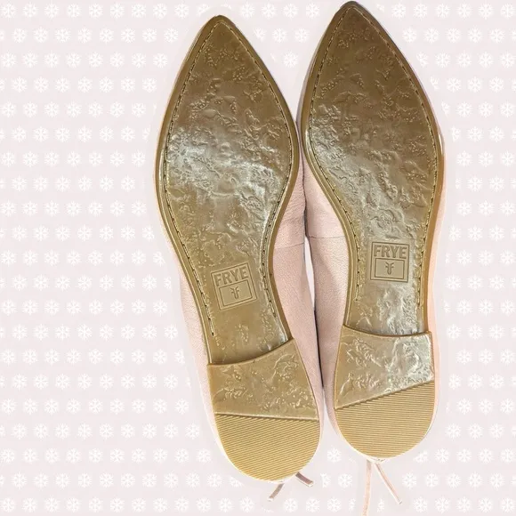 NWOT Frye ‘Regina’ Leather Pointed-Toe Ballet Flats in Blush Pink Size 5.5