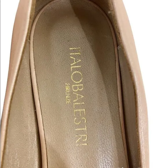 NWOT Italo Balestri Blush Pink Pointed Toe Butterfly Bead Tulle Ballet Flats 37