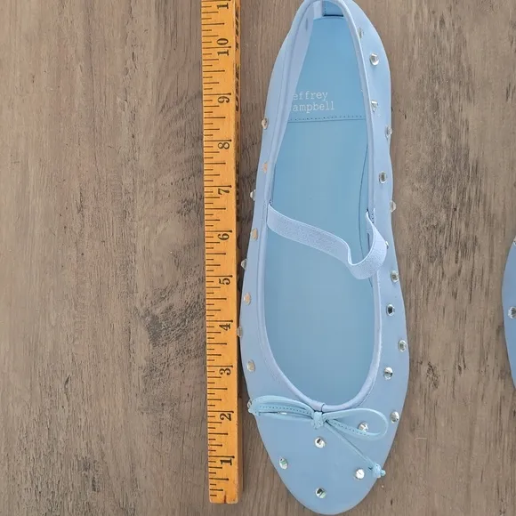 NWOT Jeffrey Campbell Mary Jane Ballet Flats Clear Blue Size 10
