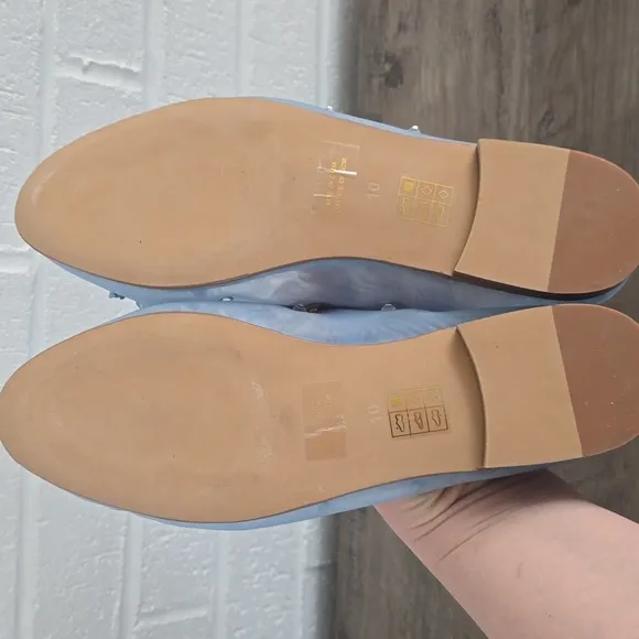 NWOT Jeffrey Campbell Mary Jane Ballet Flats Clear Blue Size 10