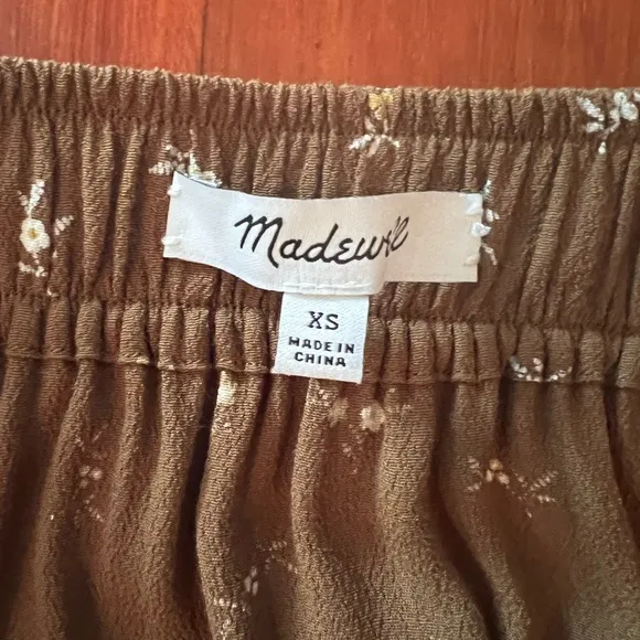 NWOT Madewell Ruffle Tiered Midi Skirt in Daisy Stitch - Size XS