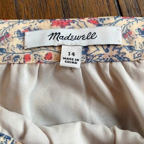 NWOT Madewell Ruffle-Wrap Midi Skirt/Shadowpetal
