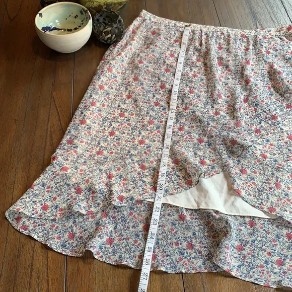 NWOT Madewell Ruffle-Wrap Midi Skirt/Shadowpetal