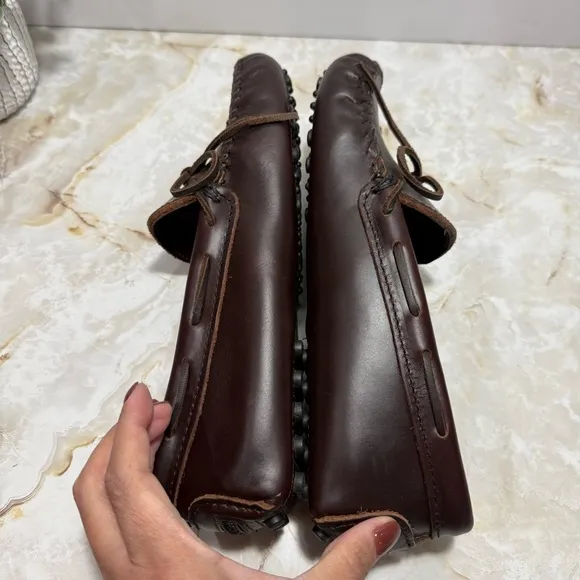 NWOT Minnetonka Men's Classic Driver Leather Loafers Dark Brown Size 11