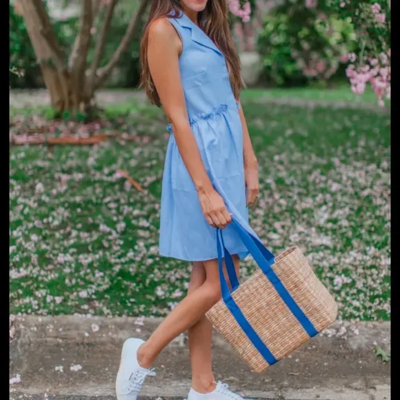 NWOT Tuckernuck Oxford Blue Sleeveless Royal Shirt Dress