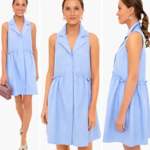 NWOT Tuckernuck Oxford Blue Sleeveless Royal Shirt Dress