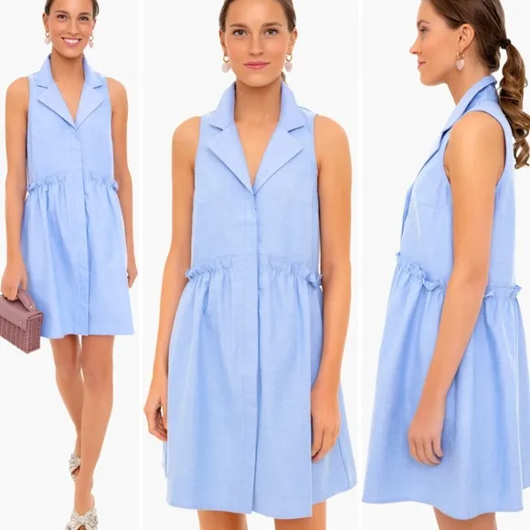 NWOT Tuckernuck Oxford Blue Sleeveless Royal Shirt Dress