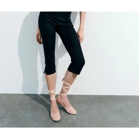 Nwot Zara ballet flats with ankle wrap sz 38