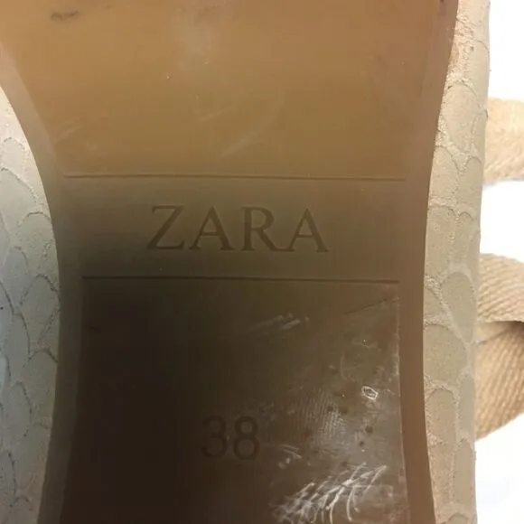 Nwot Zara ballet flats with ankle wrap sz 38