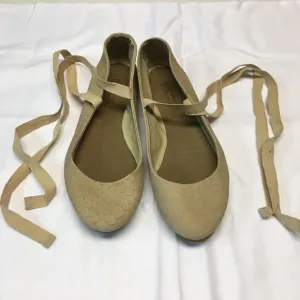 Nwot Zara ballet flats with ankle wrap sz 38