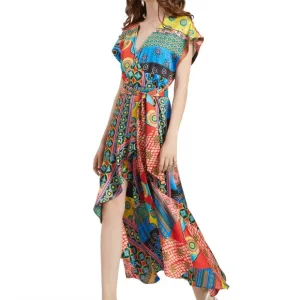 NWT $495 Alice   Olivia Dani Cap-Sleeve Ruffle Kimono Dress in size 2!