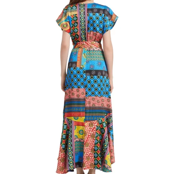 NWT $495 Alice   Olivia Dani Cap-Sleeve Ruffle Kimono Dress in size 2!