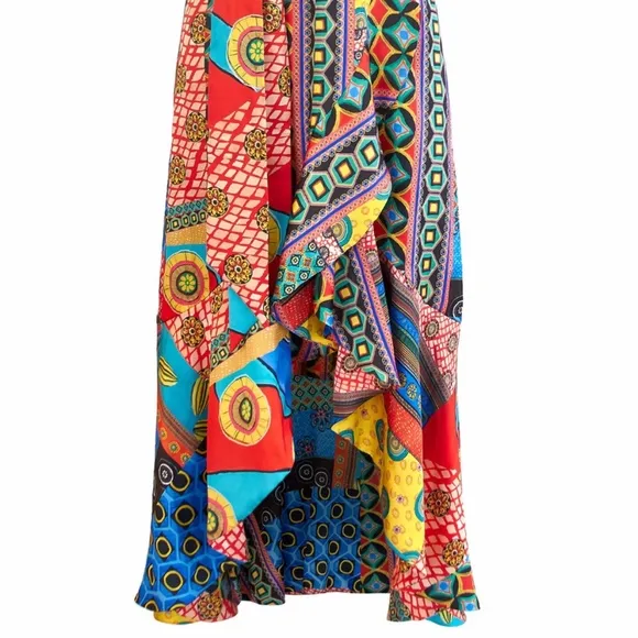 NWT $495 Alice   Olivia Dani Cap-Sleeve Ruffle Kimono Dress in size 2!