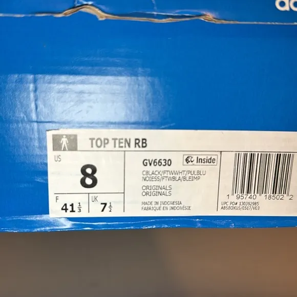 NWT! Adidas Men’s Top RB Ten High Top Sneakers Blue, Black, White