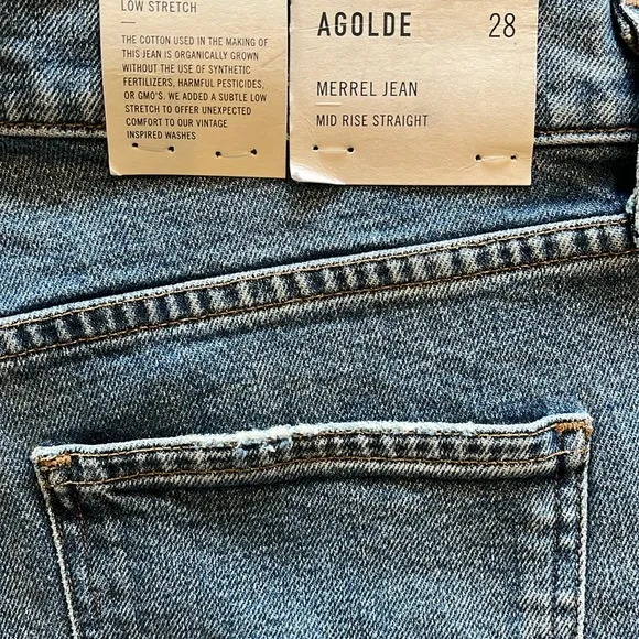 NWT AGOLDE Merrel Jean Mid Rise Straight 28