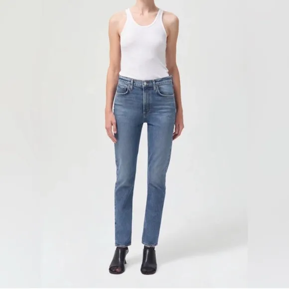 NWT AGOLDE Merrel Jean Mid Rise Straight 28