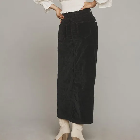 NWT Anthropologie Pilcro The Madi Front-Slit Corduroy Skirt