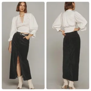NWT Anthropologie Pilcro The Madi Front-Slit Corduroy Skirt